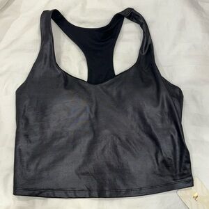 Built in Bra faux leather tank